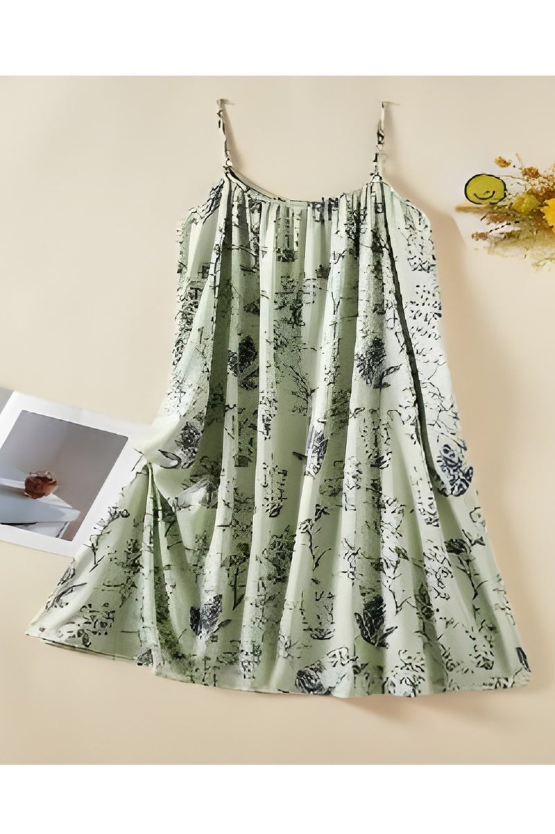 فستان ماكسي نسائي بلا أكمام من الحرير مع طبعة فريدة حصري - أنيق، مريح، قابل للتنفس، كاجوال، فستان طويل أنيق للنساء، مثالي للارتداء اليومي، الحفلات، الخروجات العائلية، إجازات الشاطئ، موضة الصيف، ملابس رائجة