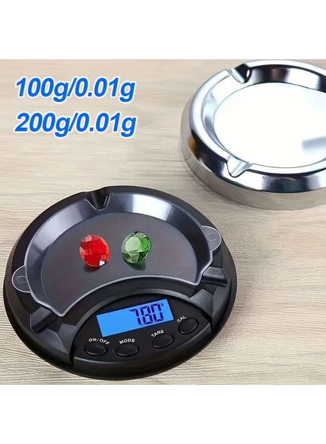 ميزان جيب محمول 200 غرام 0.01 غرام عالي الدقة، ميزان رقمي مصغر مع إضاءة خلفية LCD، تحويل متعدد الوحدات للمجوهرات والأحجار الكريمة، يعمل بالبطارية، عبوة من قطعتين. - Image 1