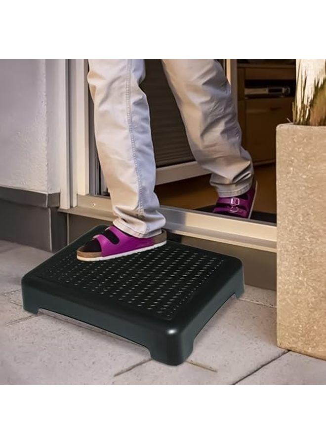 Black Stepping Stool For Kids And Seniors Stackable Riser Sturdy Handicap Stepstool - Image 4