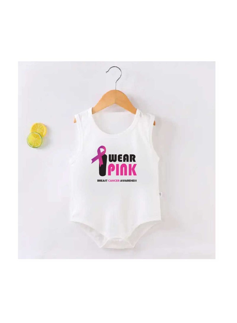 PRINTSHOP4ME PinkCancer Awareness Baby Romper – Soft Cotton Sleeveless Bodysuits for Newborns, Infants, and Toddlers – Unisex Baby Onesies for Boys and Girls - Image 2