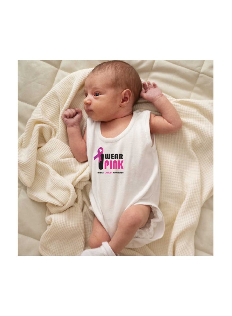 PRINTSHOP4ME PinkCancer Awareness Baby Romper – Soft Cotton Sleeveless Bodysuits for Newborns, Infants, and Toddlers – Unisex Baby Onesies for Boys and Girls - Image 4