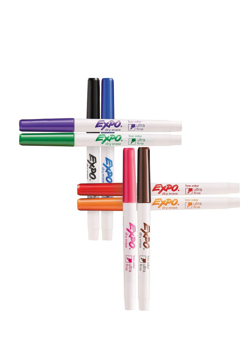 Expo EXPO Low Odor Dry Erase Markers, Ultra-Fine Tip, Assorted Colors, 8 Count  - Image 2