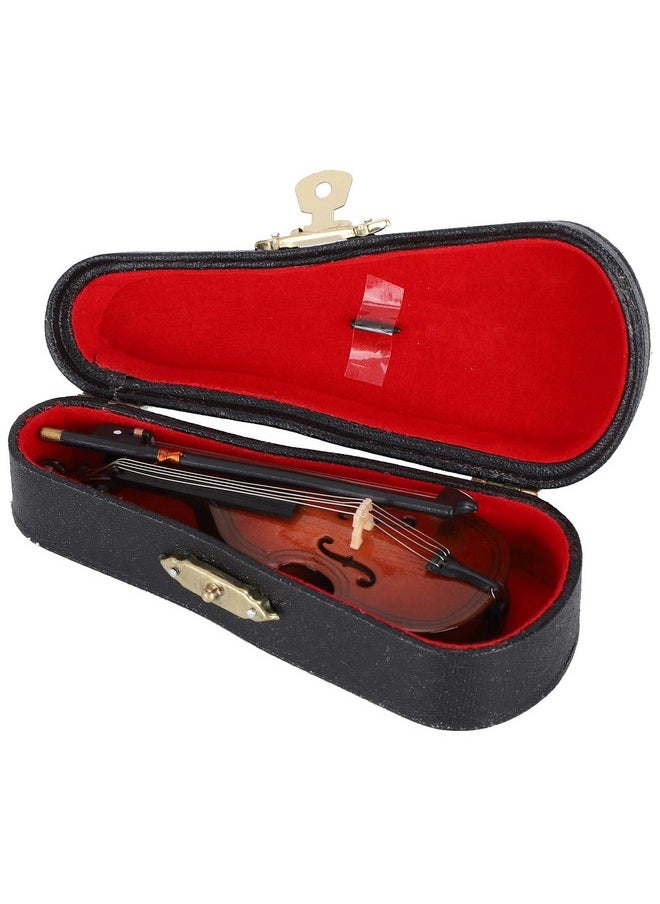 Garosa 10Cm Wooden Miniature Bass Ornament With Stand Bow And Case Mini Replica Musical Instrument Collectible Miniature Dollhouse Model  - Image 2
