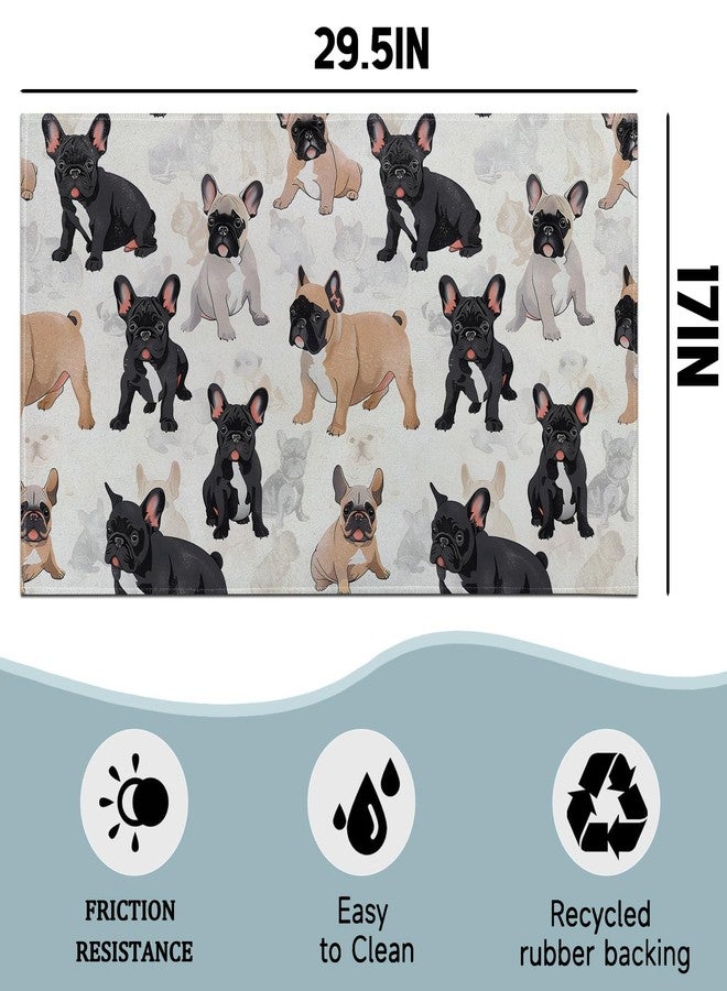 MIEPOS French Bulldog Indoor Door Mat,Cute Tan and Black Dog Doormat,29.5x17in Non-Slip Rubber Backing Floor Mats,Entry Rug,for Living Room,Office,Rv,Entryway Doorways Rug Decor,Puppy Doormats Gifts - Image 3
