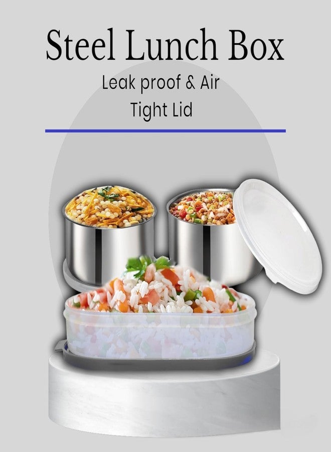 Decobuy Best Stainless Steel Tiffin, 3 Boxes with Lunch Bag | Airtight Leak Proof Food Meal Box for Office Men, Women, School boy, Girl (3 Layer, Big) - Image 2