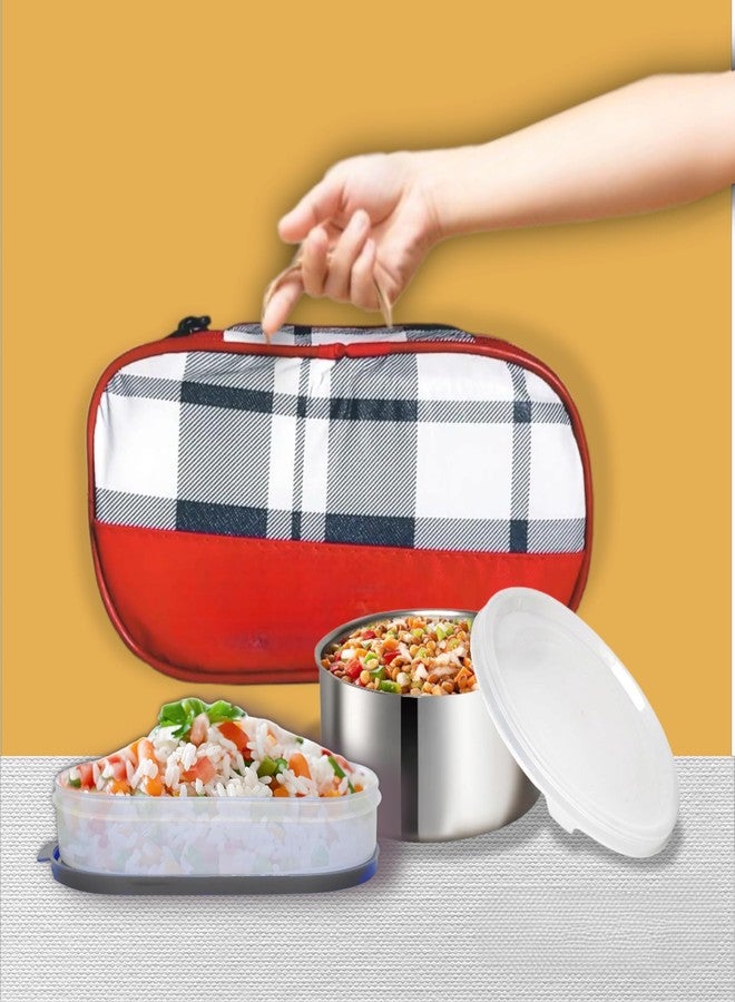 Decobuy Best Stainless Steel Tiffin, 3 Boxes with Lunch Bag | Airtight Leak Proof Food Meal Box for Office Men, Women, School boy, Girl (3 Layer, Big) - Image 1
