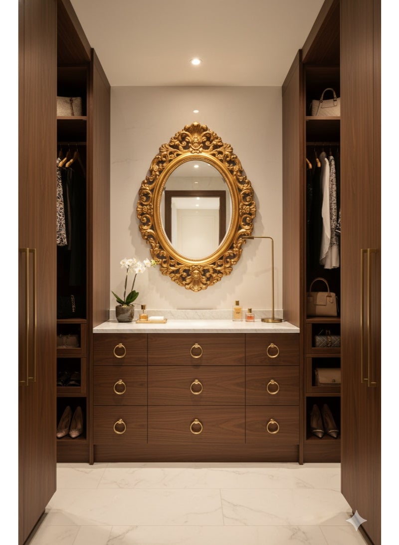 ماركة غير محددة مرآة أنيقة بإطار فخم تضيف لمسة راقية للمكان 72×57 سم - Image 3