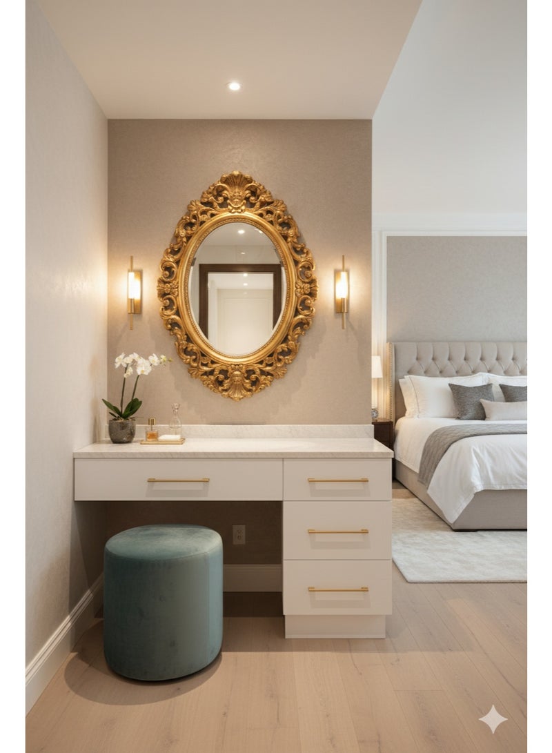 ماركة غير محددة مرآة أنيقة بإطار فخم تضيف لمسة راقية للمكان 72×57 سم - Image 5