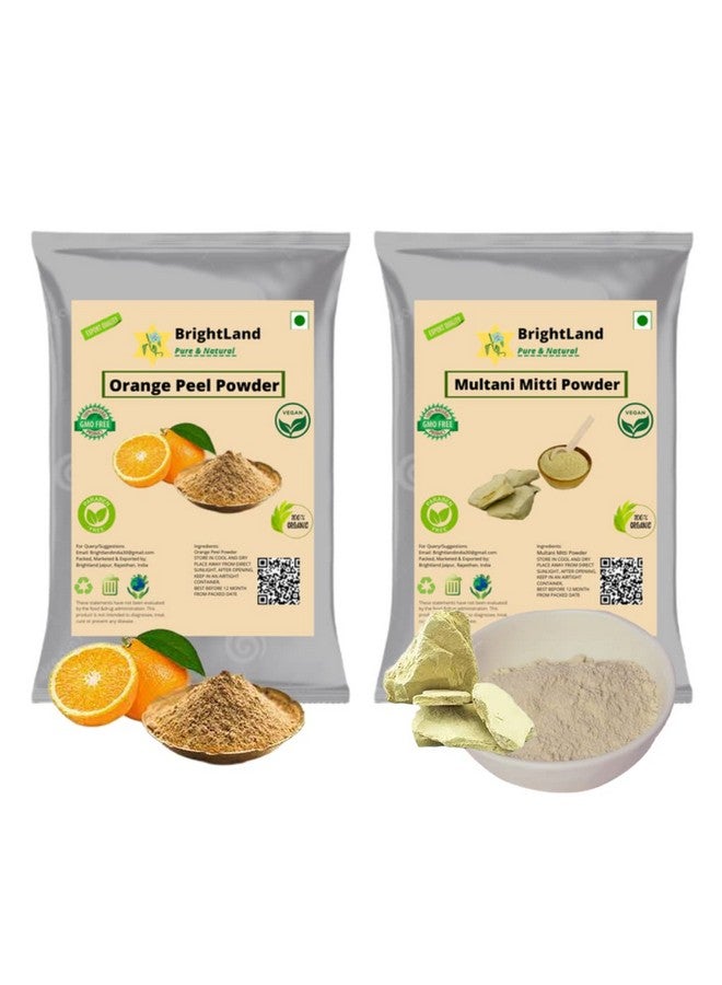 Brightland Orange Peel And Multani Mitti Powder for face and skin (100gm Each) - Image 1
