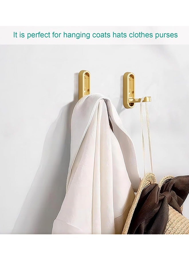 Gold Foldable Wall Hook Foldable Invisible Hook Heavy Zinc Alloy Bathroom Wall Hook Retractable Heavy  Duty Wall Hooks Metal Foldable Hooks Wall Mount for Closet Scarf Hat Robe Key Bags Purse Bag  Bathroom Kitchen Bedroom