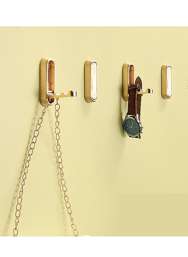 Gold Foldable Wall Hook Foldable Invisible Hook Heavy Zinc Alloy Bathroom Wall Hook Retractable Heavy  Duty Wall Hooks Metal Foldable Hooks Wall Mount for Closet Scarf Hat Robe Key Bags Purse Bag  Bathroom Kitchen Bedroom