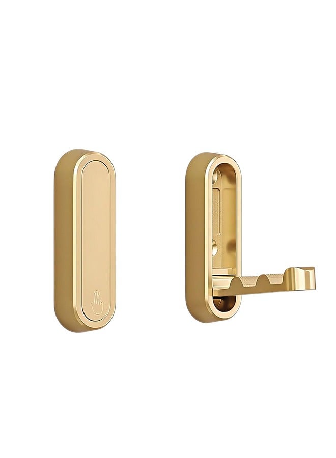 Gold Foldable Wall Hook Foldable Invisible Hook Heavy Zinc Alloy Bathroom Wall Hook Retractable Heavy  Duty Wall Hooks Metal Foldable Hooks Wall Mount for Closet Scarf Hat Robe Key Bags Purse Bag  Bathroom Kitchen Bedroom