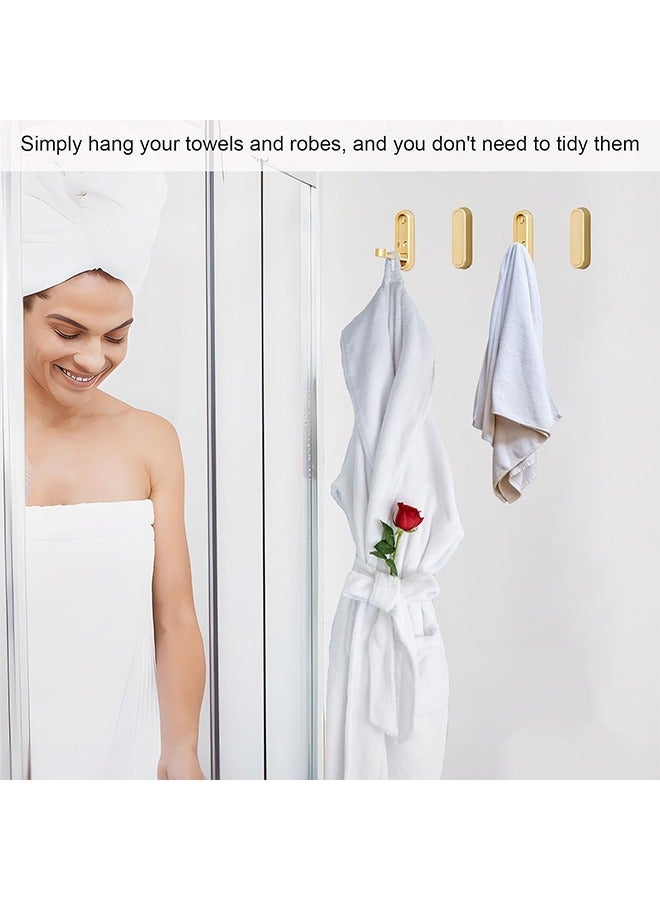 Warme  1PCS Folding Coat Hooks, Foldable Golden Wall Hooks Heavy Duty Foldable Hook Bathroom Towel Hooks Robe Hooks Wall Mounted for Hanging Coat Towels Clothes Hat Bags Keys - Image 2