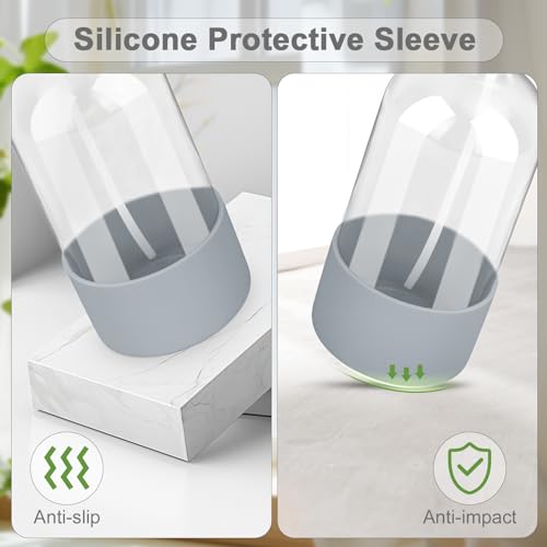Worldgsb 2 Pack Glass Spray Bottles with Silicone Sleeve, 16 oz Empty Refillable Containers with Adjustable Spray Nozzles, Spray Bottles for Hair, Cleaning Solutions and Plants Blue&Grey - Image 5