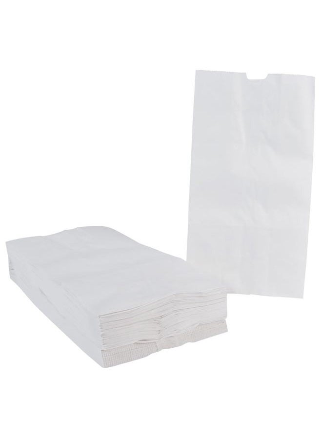 School Smart Pavilia Flat Bottom Paper Bags - 6 x 11 - Pack of 100 - White - Image 1