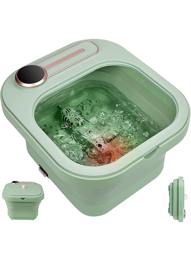 جارلو طوي حوض الاستحمام القدم ، مع الحرارة فقاعة تدليك و بخاخ ، تدليك القدم سبا ، حمام القدم الكهربائية فقاعة مع تدليك بكرات القدم الملفات ، تدفئة القدم سبا ( الأخضر ) - Image 1