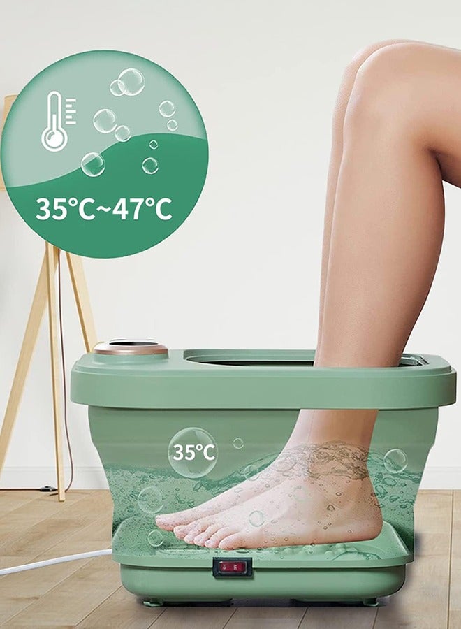 جارلو طوي حوض الاستحمام القدم ، مع الحرارة فقاعة تدليك و بخاخ ، تدليك القدم سبا ، حمام القدم الكهربائية فقاعة مع تدليك بكرات القدم الملفات ، تدفئة القدم سبا ( الأخضر ) - Image 4