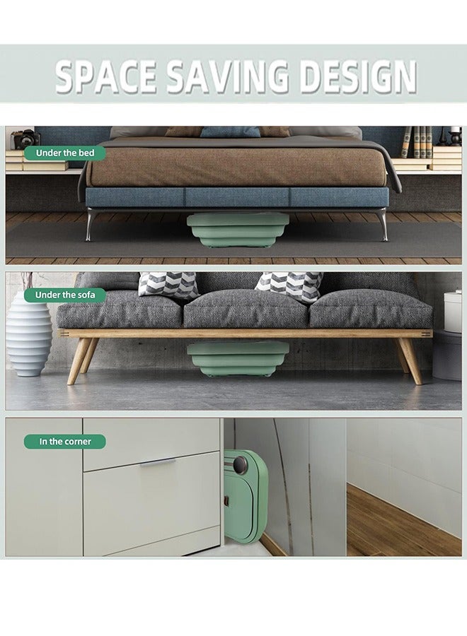 جارلو طوي حوض الاستحمام القدم ، مع الحرارة فقاعة تدليك و بخاخ ، تدليك القدم سبا ، حمام القدم الكهربائية فقاعة مع تدليك بكرات القدم الملفات ، تدفئة القدم سبا ( الأخضر ) - Image 2