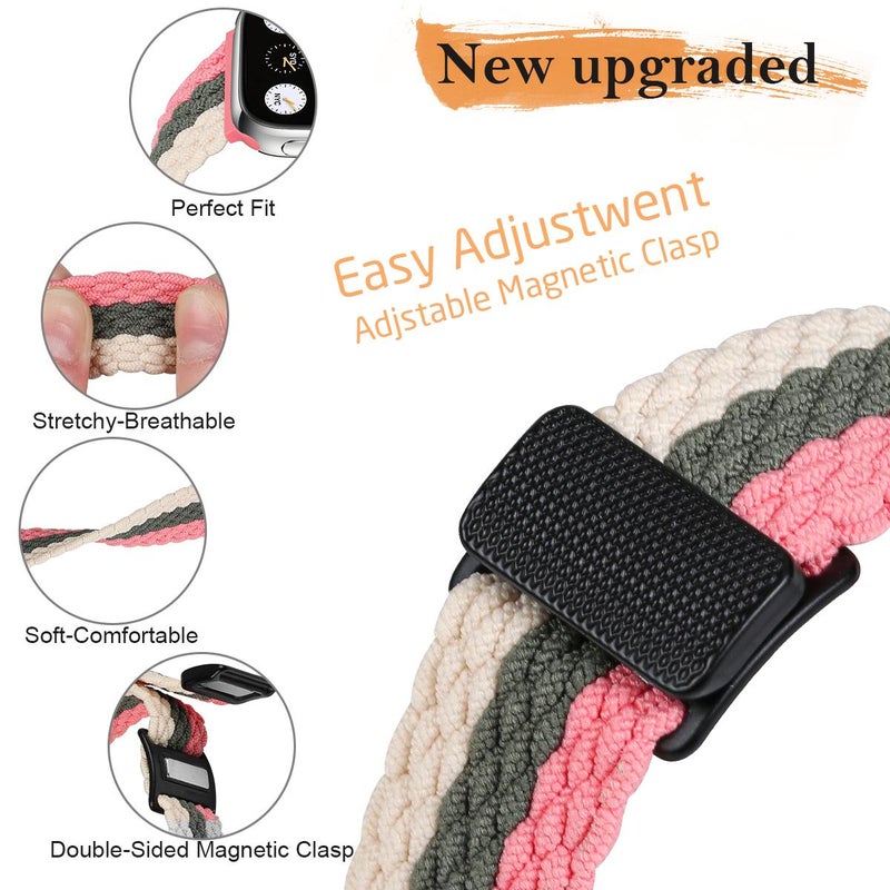 إيروريكس لساعة Apple Watch 42 مم / 41 مم / 40 مم / 38 مم حزام ساعة مغناطيسي منسوج مطاطي (ثلاثة ألوان) - Image 2