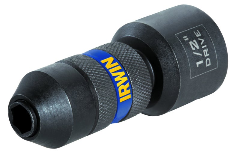 IRWIN ToolsImpact Performance Series Square Drive to Hex Shank Socket Adapter, 1/2-Inch Square to 1/4-Inch Hex (1869513)