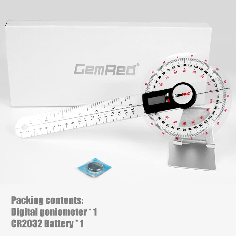GemRed 12" Digital Goniometer for Joint Range of Motion ROM Measurement(GR311 New Version) - Image 4
