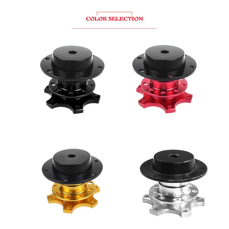 6-Bolt Universal Steering Wheel Quick Release Hub Adapter Aluminum Alloy Steering Wheel Removal Tool - Image 2