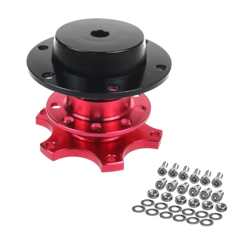 6-Bolt Universal Steering Wheel Quick Release Hub Adapter Aluminum Alloy Steering Wheel Removal Tool - Image 1