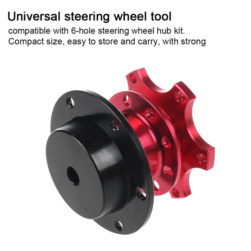 6-Bolt Universal Steering Wheel Quick Release Hub Adapter Aluminum Alloy Steering Wheel Removal Tool - Image 5