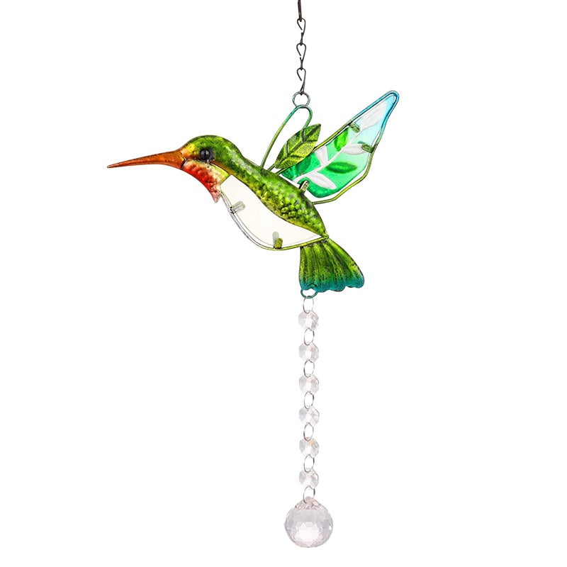 Andiker Andiker Crystal Suncatchers Hanging Stained Glass Hummingbird Crystal Ball Prisms Ornament Rainbow Maker Home Dcor for Windows Chandelier Home Garden Present for Bird Lovers Green 