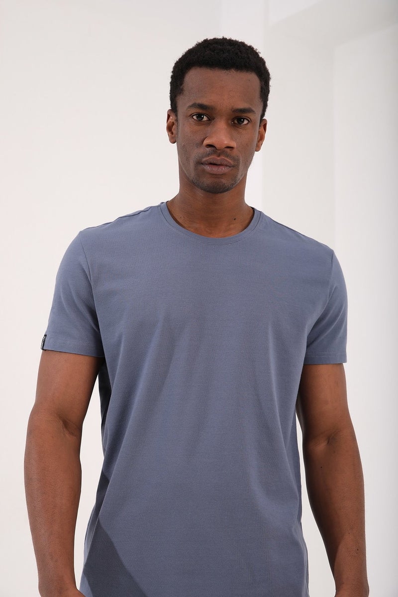 Tommy Life Petrol Men's Basic Short Sleeve Standard Pattern O Neck T-Shirt - 87911  - Image 2