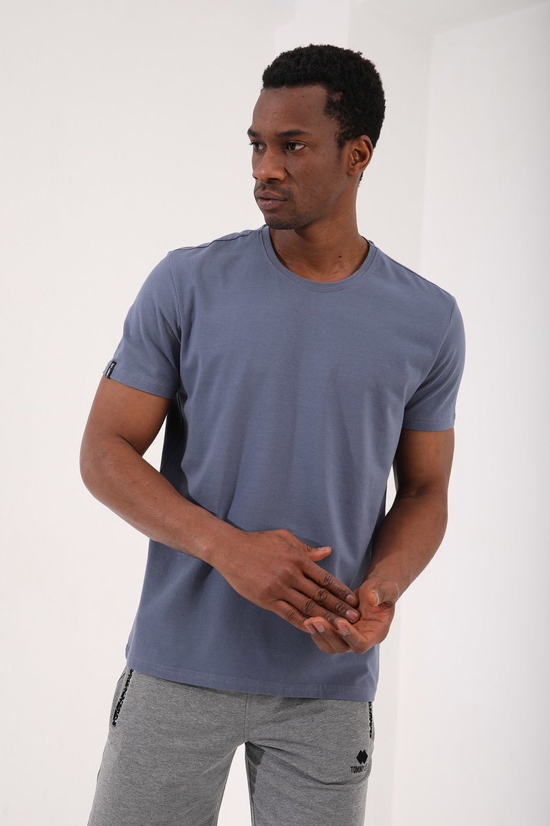 Tommy Life Petrol Men's Basic Short Sleeve Standard Pattern O Neck T-Shirt - 87911  - Image 3