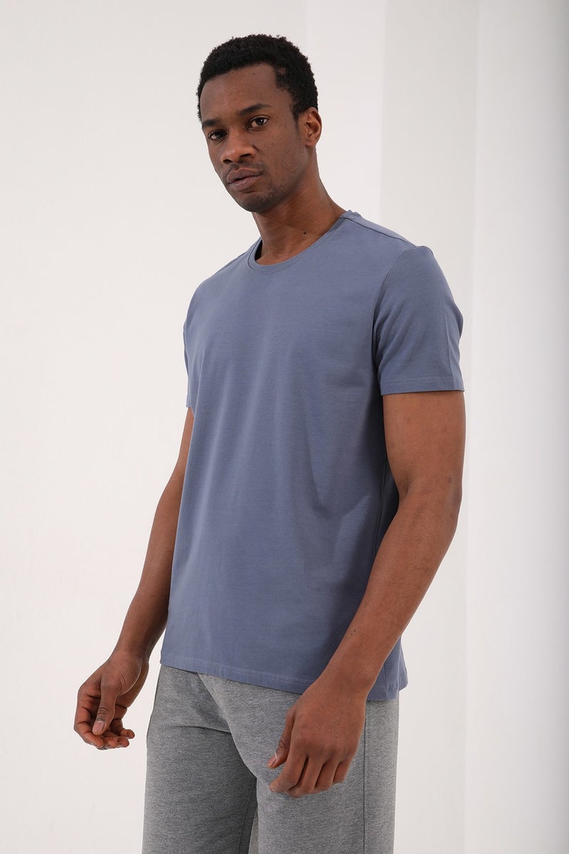 Tommy Life Petrol Men's Basic Short Sleeve Standard Pattern O Neck T-Shirt - 87911  - Image 5