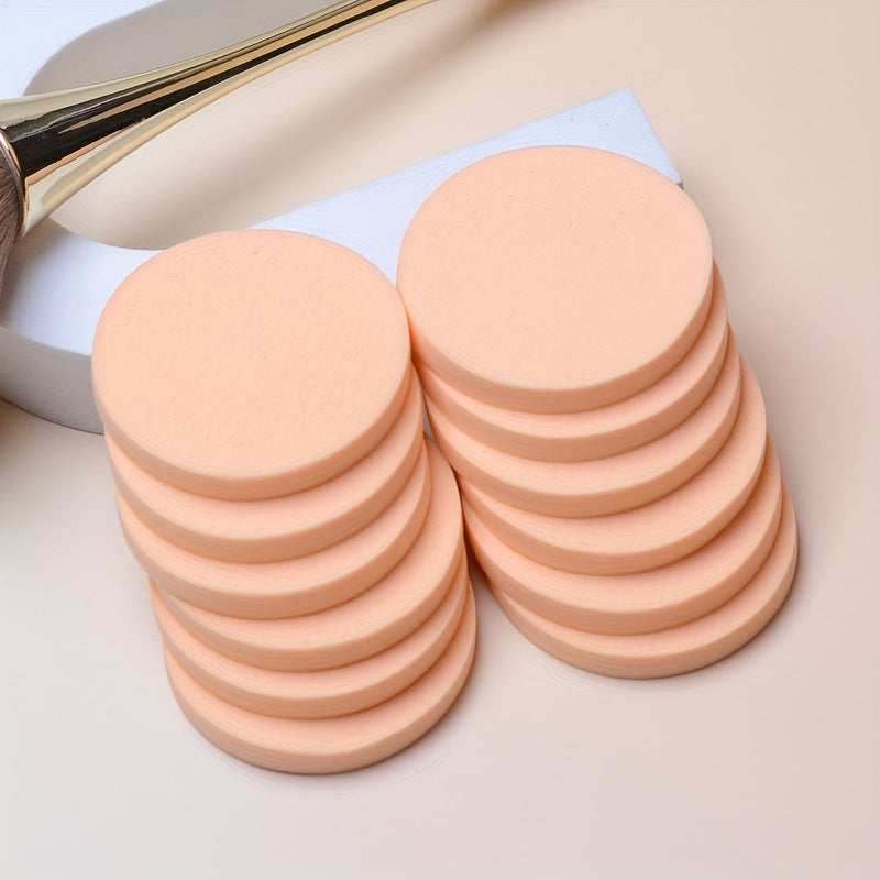 Orange 8 Round Facial Foundation Sponges Dry Wet Use Soft Makeup Applicator - Image 2
