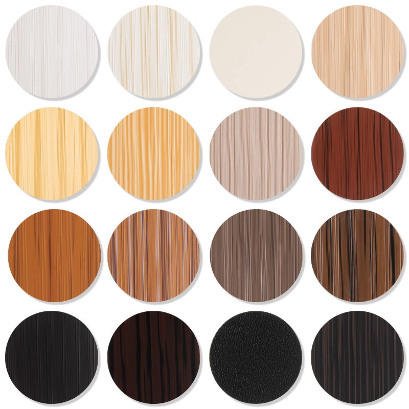 Epakh 864 Pieces Screw Covers Wood Stickers for Furniture, 0.83 Inch Screw Hole Stickers Waterproof PVC Cover Caps Adhesive Wood Grain Stickers for Screw Holes Wall Cabinets Bookcase Desk (Basic Color) - Image 1