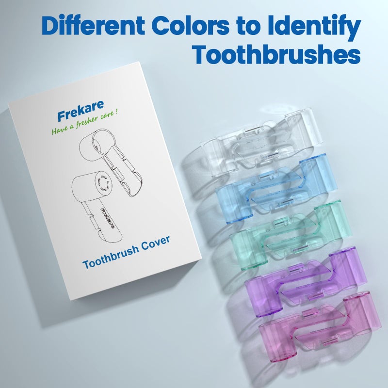 Frekare Toothbrush Covers Caps Compatible with Oral B, 10 Pack Toothbrush Head Travel Protector for Oral-B iO Series Electric Toothbrush (Blue, Clear, Pink, Puple, Green) - Image 2
