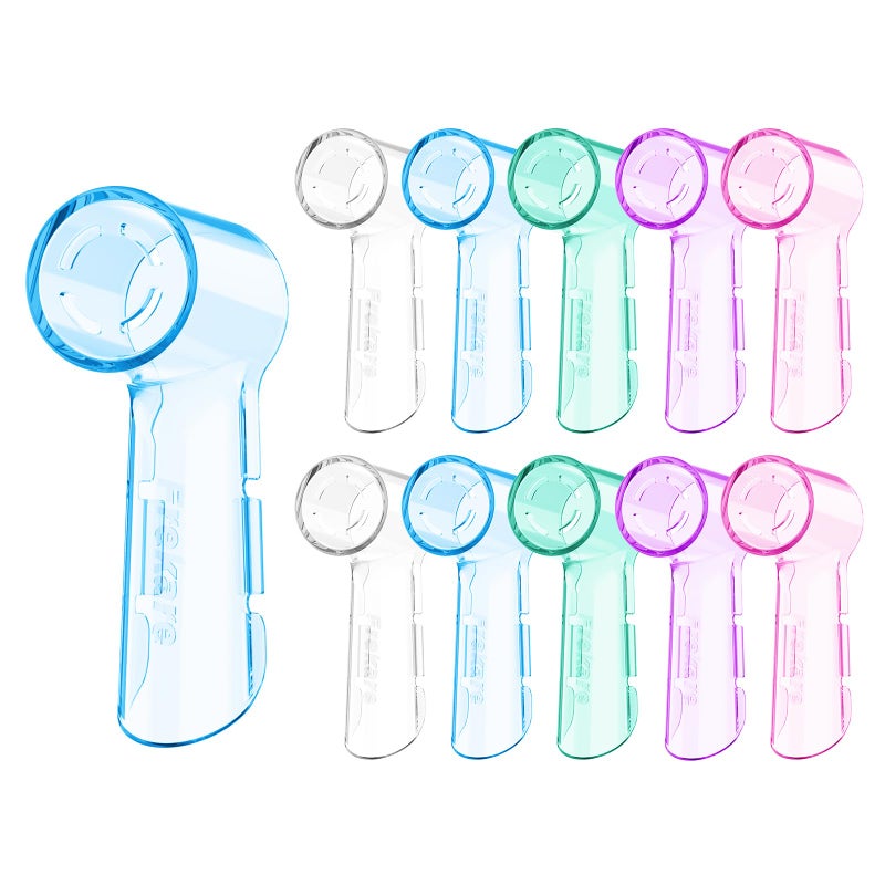 Frekare Toothbrush Covers Caps Compatible with Oral B, 10 Pack Toothbrush Head Travel Protector for Oral-B iO Series Electric Toothbrush (Blue, Clear, Pink, Puple, Green) - Image 1