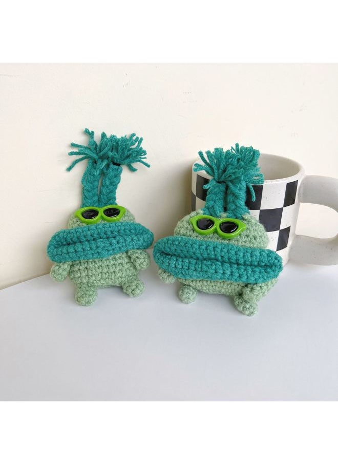 Generic - Airpods 4 Headphone Protective Case Cartoon Plush Doll For Apple1/2/3 Gen Pro Wireless Bluetooth Soft-Color:Plush Soft Shell-dark Green Glasses Big Mouth-Model:Airpods Pro/Pro2 Universal (protective Sleeve) - Image 1