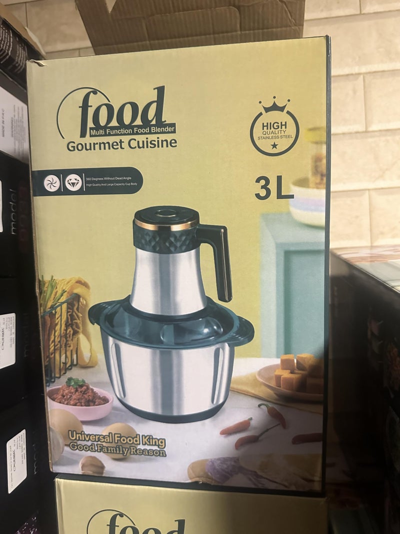 Electric Meat Grinder Stainless Steel with Heavy Bowl Kitchen Food Chopper Vegetable Chopper Blender Blender Juicer Large Capacity 3L - Image 2
