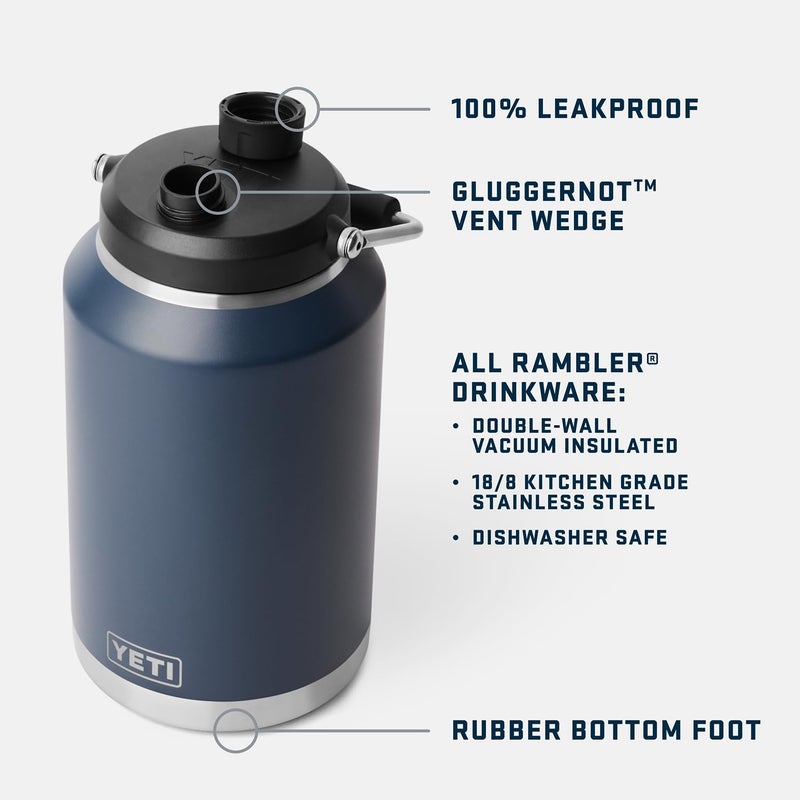 YETI Rambler Gallon Jug 2.0, Vacuum Insulated, Leakproof, Stainless Steel with MagCap, Stainless - Image 2