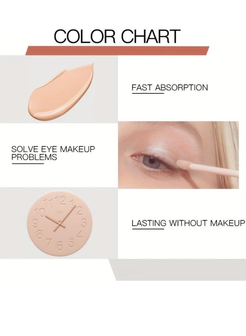 pudaier HD Eyeshadow Makeup Eye Primer Eye Base Cream Long Lasting Eyelid Primer Waterproof Liquid Eyeshadow Base Primer Eye Makeup Durable Moisturizing Primer Concealer White 01 - Image 3