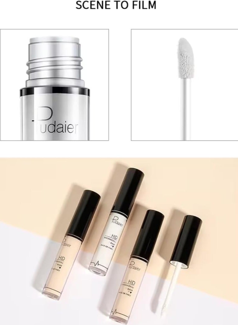 pudaier HD Eyeshadow Makeup Eye Primer Eye Base Cream Long Lasting Eyelid Primer Waterproof Liquid Eyeshadow Base Primer Eye Makeup Durable Moisturizing Primer Concealer White 01 - Image 4