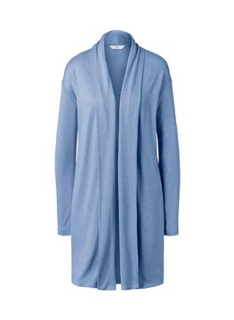Tchibo Women Regular Fit Plain Long Sleeve Open Front Cardigan, Blue  - Image 2