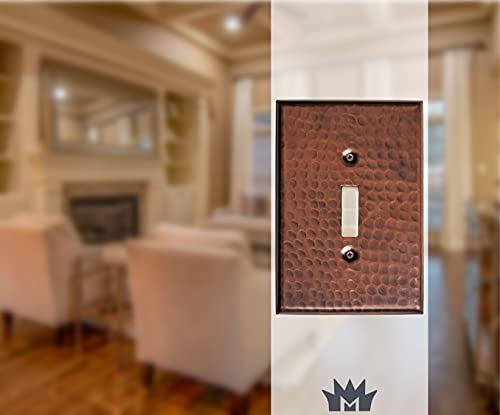 Monarch Abode 1-Gang Toggle Wall Plate, Hand Hammered Pure Copper Single Switch Wall Plate, Decorative Light Switch Cover Plate for Electrical Outlet, Pure Copper - Image 2