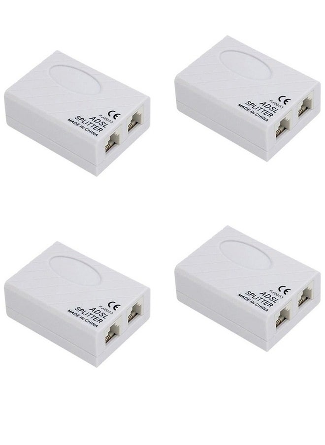 Generic ADSL Broadband Modem Phone Line Splitter Filter pack of 4 White  - Image 1