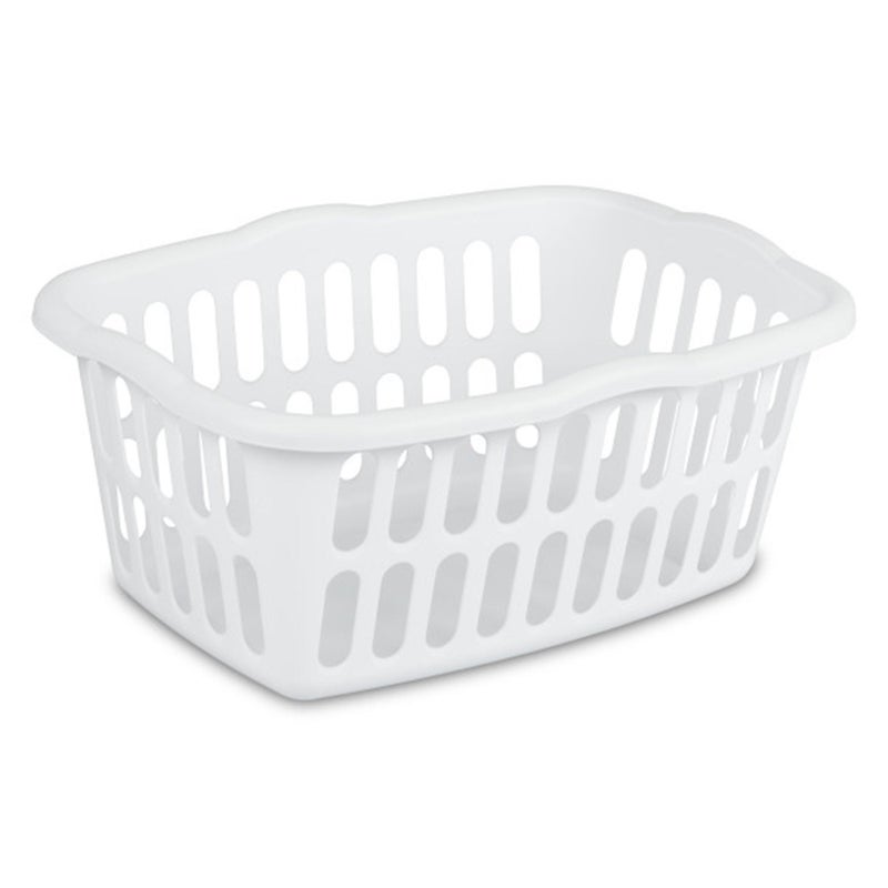 Sterilite 12-Pack Rectangular Laundry Basket, Plastic Clothes Hamper, 1.5 Bushel, White - Dirty Clothing Storage Organizer with Handles for Bedroom, Bathroom, and Closet - Image 1