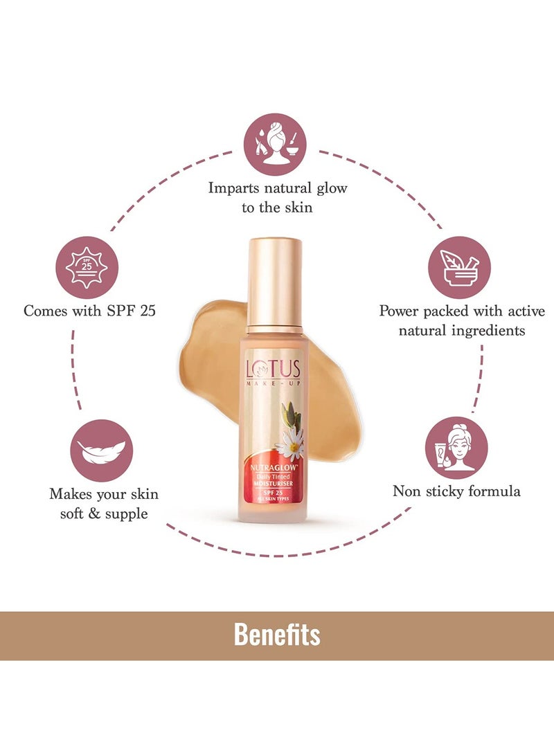 LOTUS HERBALS Lotus Herbals SPF25 Nutraglow Daily Tinted Moisturiser Cream (Fresh Ivory, 50ml) - Image 2