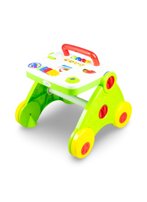 Baby Walker with Music, Foldable Design, Multi-Functional for Learning and Walking, 0-3 Years-Green