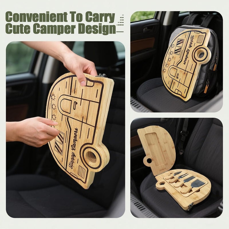 Haigoo Foldable RV Charcuterie Boards, Camping RV Essentials with Cheese Knife Set, RV Camper Accessories as Birthday House Warming Wedding Gifts for Women Couples Mom, Camper Must haves RV Gifts - Image 5