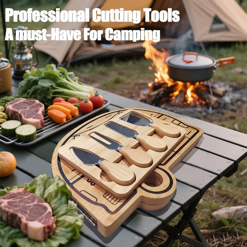 Haigoo Foldable RV Charcuterie Boards, Camping RV Essentials with Cheese Knife Set, RV Camper Accessories as Birthday House Warming Wedding Gifts for Women Couples Mom, Camper Must haves RV Gifts - Image 3
