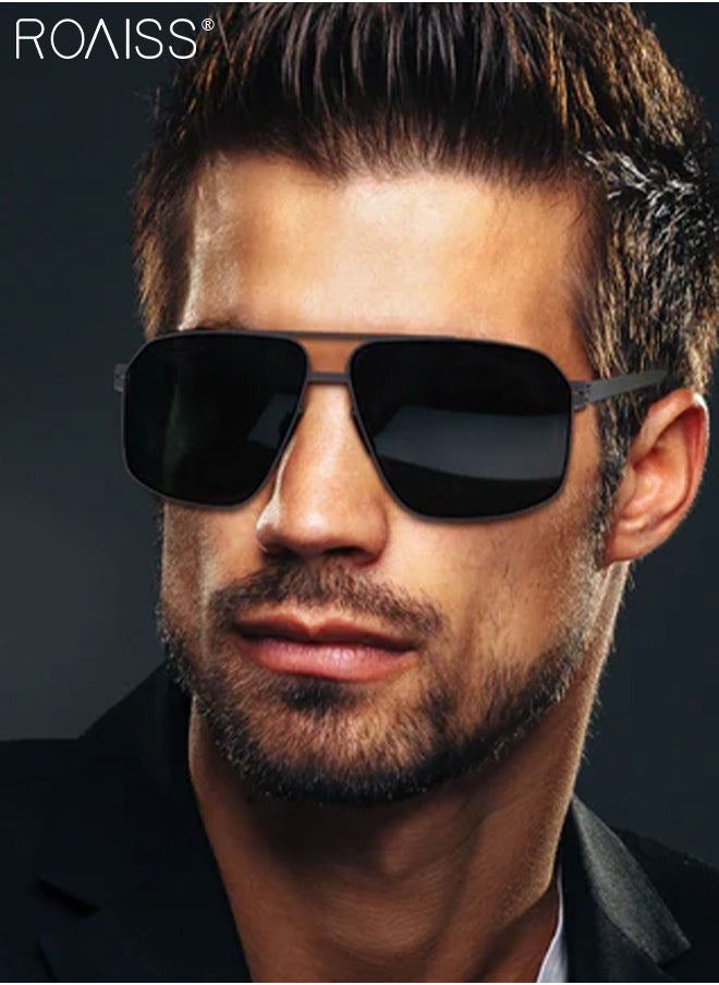 roaiss - Men's Aviator Sunglasses, UV400 Protection Sun Glasses with Ultralight Metal Frame, Fashion Anti-Glare Sun Shades for Men Driving, Fishing, Traveling, Black - Image 1